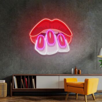 Sexy Hands On Lips Led Neon Sign Light Pop Art