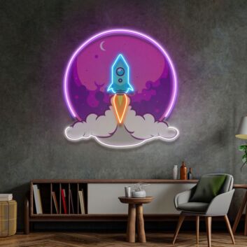 Rocket Launch Led Neon Sign Light Pop Art