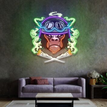Monkey Soldier Led Neon Sign Light Pop Art