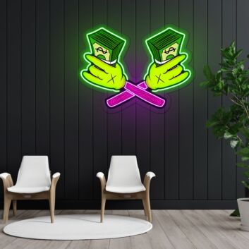 Money Cartoon Neon Sign X Acrylic Artwork