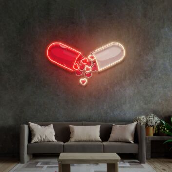 Love Capsule Cartoon Led Neon Sign Light Pop Art