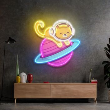 Feeline Astronaut Chilling Led Neon Sign Light Pop Art