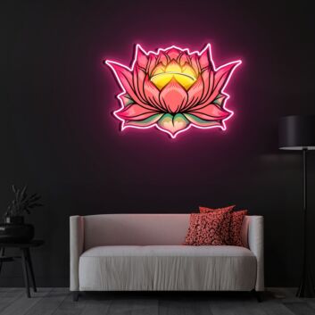 Lotus Flower Neon X Acrylic Artwork