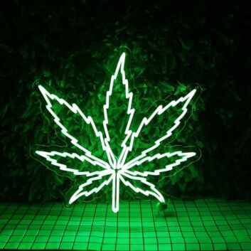 Large Leaf Green Neon Sign