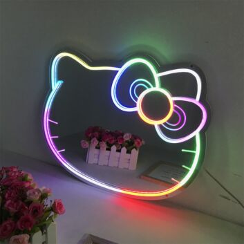 Purrfect Cat Colorful Mirror Neon Signs