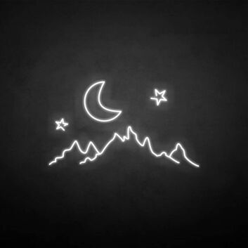 &#39;Moon &amp; Mountain&#39; neon sign