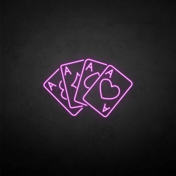 &#39;Playing cards3&#39; neon sign