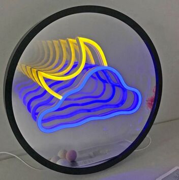 Dreamy Cloud and Moon 3D Mirror Effect