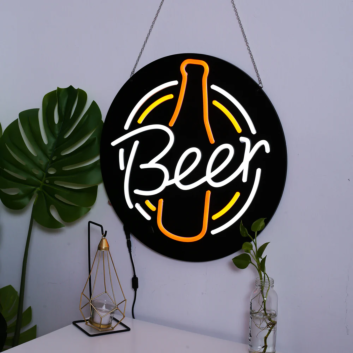 Customize Beer sign for the bar Neon Black Backsplash