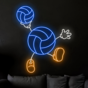 Soccer Kid Cartoon Neon Sign