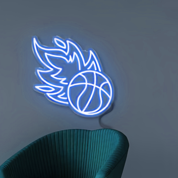 Flaming Basketball Neon Light