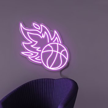 Flaming Basketball Neon Light