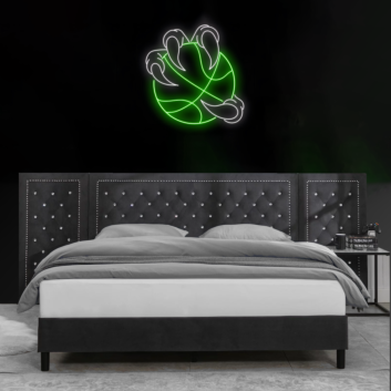 Mystic Claw Holding Basketball Neon Sign