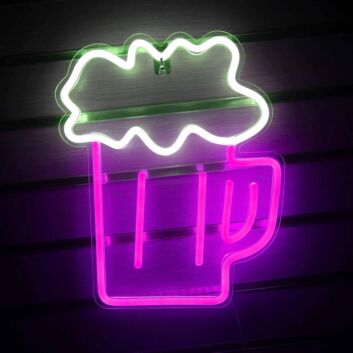 Bubbling Cheers Beer Mug Neon Sign