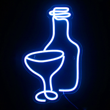 Beer Wine Glass Neon