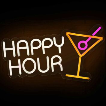 Customize HAPPY HOUR Style 2 Fun Drinking Time Neon Light