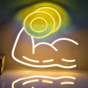 Muscular Arm Lifting Dumbbell Neon Sign