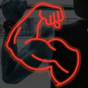 Muscle Line Art Arm Style 2 Neon Sign