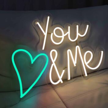 Customize You Love Me Heart Wedding Neon Sign