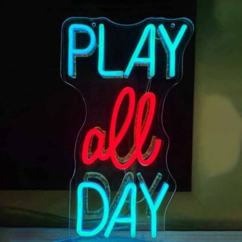 Play All Day Game Neon Sign