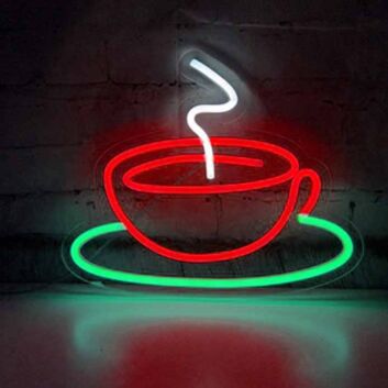 Aromatic Coffee Cup Neon Sign