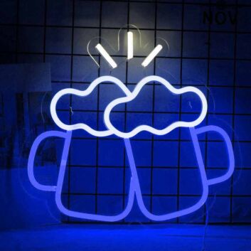 Cheers with Beer Glasses Bar Neon Sign