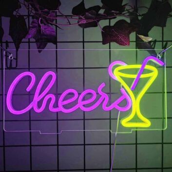 Cheers Cocktail LED Bar Neon Sign