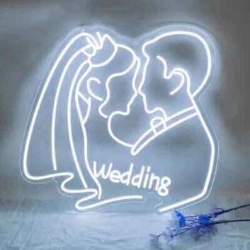 Customize Abstract Kissing Couple Wedding Neon Sign
