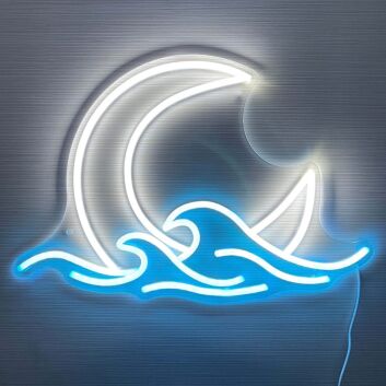 Moon Over the Sea Neon Light