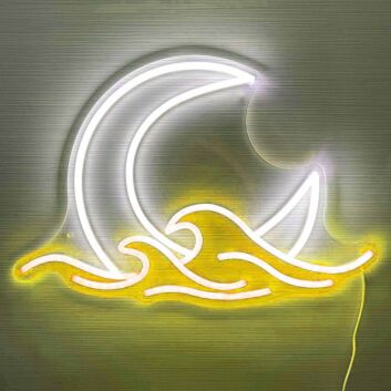 Moon Over the Sea Neon Light
