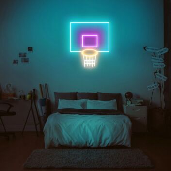 Basketball Basket Neon Sign for Sports Enthusiasts