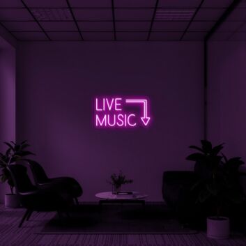 Live Music Neon Sign for Music Lovers and Venues