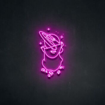 Saturn Statue Neon Sign for Space and Astronomy Lovers