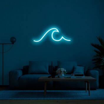 Wave Neon Sign for Ocean Lovers and Relaxing Spaces