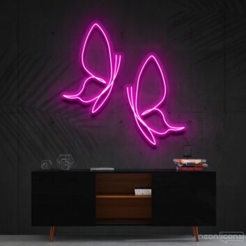 Butterflies Neon Sign for Nature and Whimsical Decor