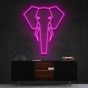 Geometric Elephant Neon Sign for Modern and Artistic Decor