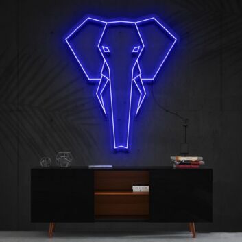 Geometric Elephant Neon Sign for Modern and Artistic Decor