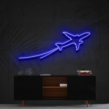 Airplane Take Off Neon Sign for Travel Enthusiasts
