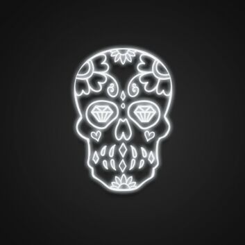 Sugar Skull Neon Sign for Festive and Whimsical Decor