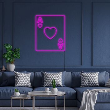 Ace Of Hearts Neon Sign for Romantic and Fun Decor