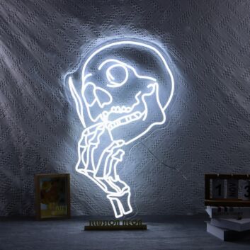 Smoking Skull Sign Skeleton Halloween Neon Sign for Festive and Unique Decor