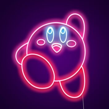 Kirby Neon Sign for Video Game Fans and Fun Spaces