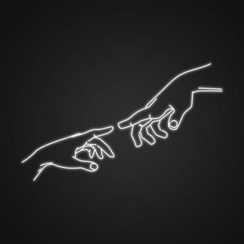 The Creation Of Adam Fingers Neon Sign for Art Lovers and Classic Decor
