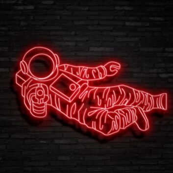 Astronaut Fly Neon Sign for Space Enthusiasts