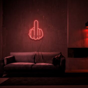 Middle Finger Neon Sign for Edgy and Bold Spaces