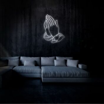 Praying Hands Neon Sign for Spiritual and Peaceful Spaces