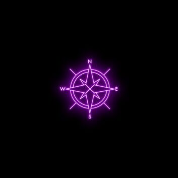 Compass Neon Sign for Adventure and Travel Lovers