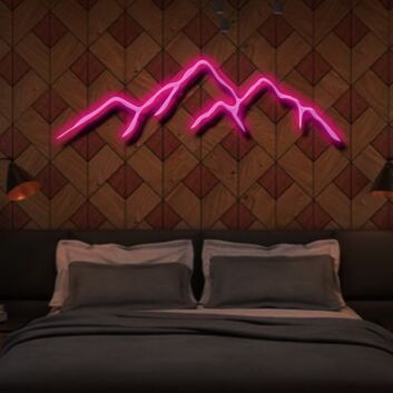 Mountains Neon Sign for Nature and Adventure Lovers