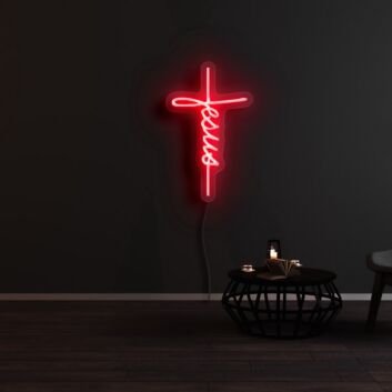 Jesus Neon Sign for Spiritual and Religious Decor