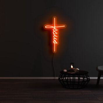 Jesus Neon Sign for Spiritual and Religious Decor